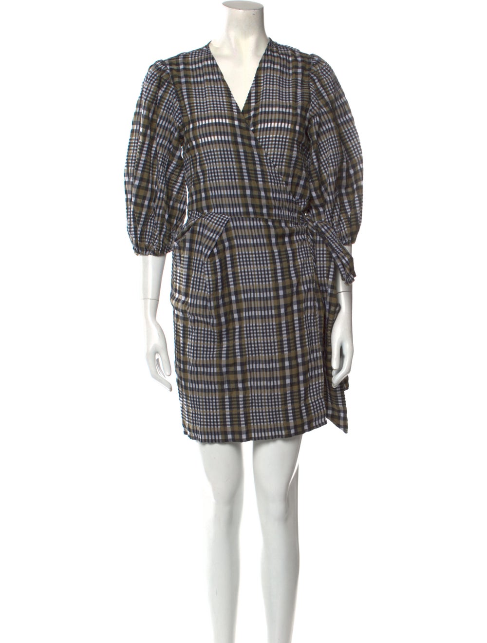 Ganni Plaid Print Mini Dress - image 1