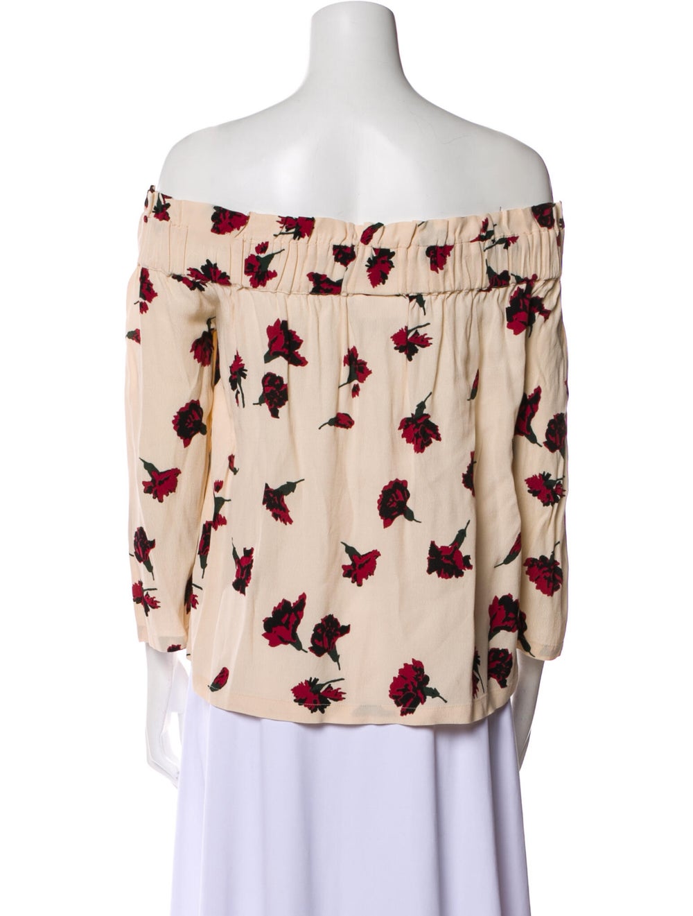 Ganni Floral Print Off-The-Shoulder Blouse - image 3