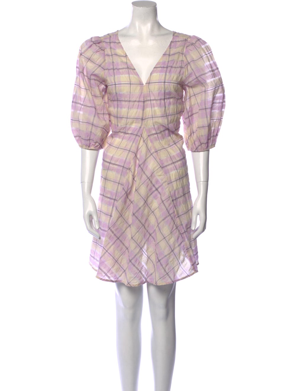 Ganni Plaid Print Mini Dress - image 1
