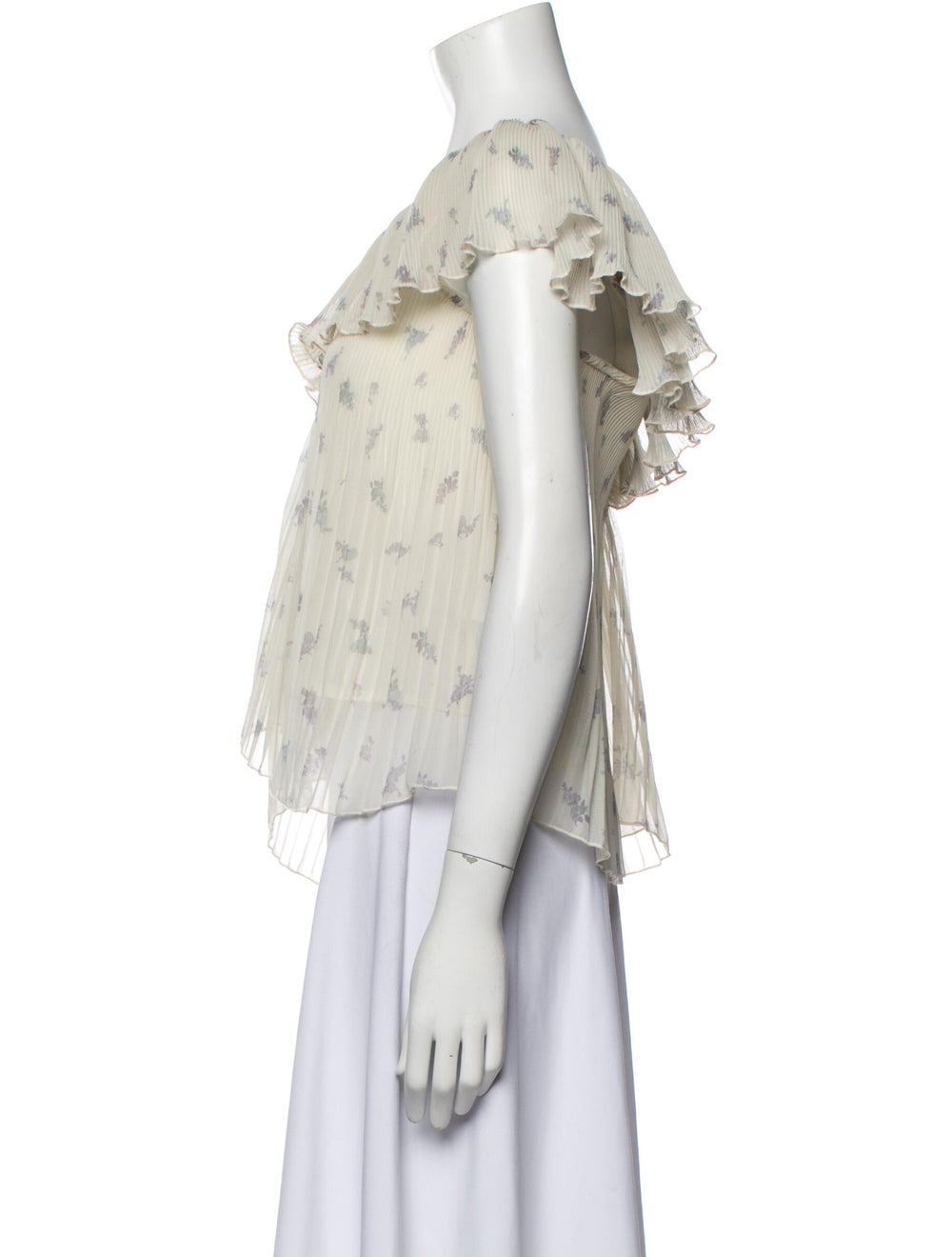 Ganni Printed Off-The-Shoulder Blouse - image 2