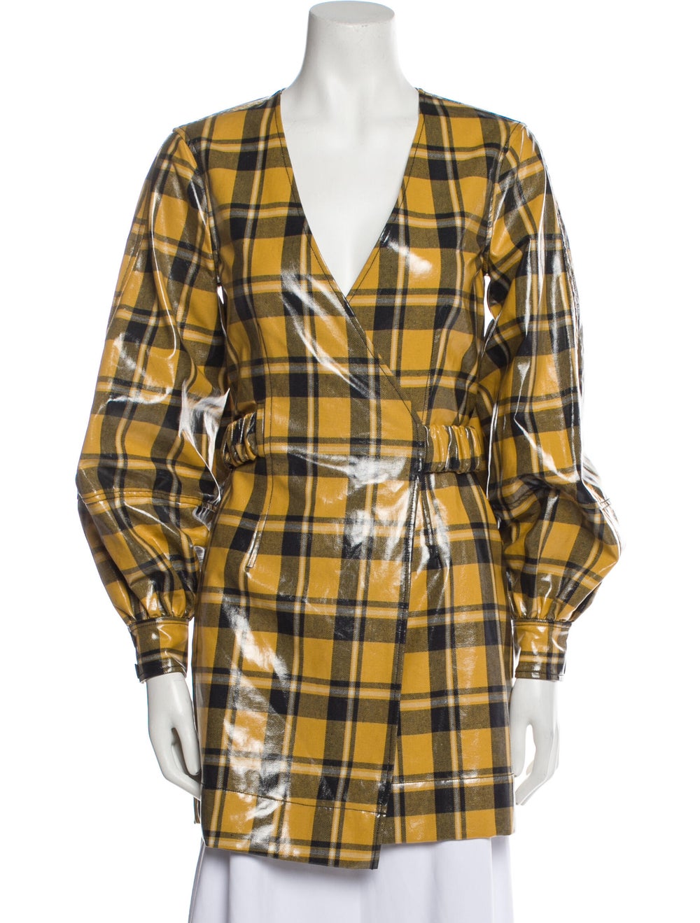 Ganni Plaid Print Coat - image 1