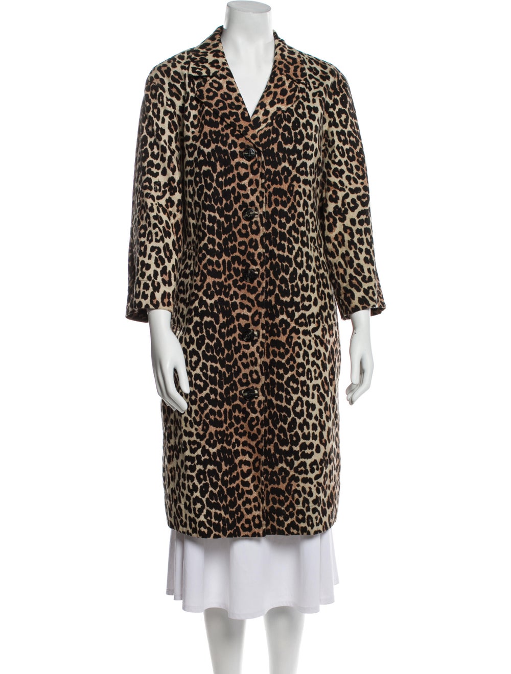 Ganni Animal Print Trench Coat - image 1