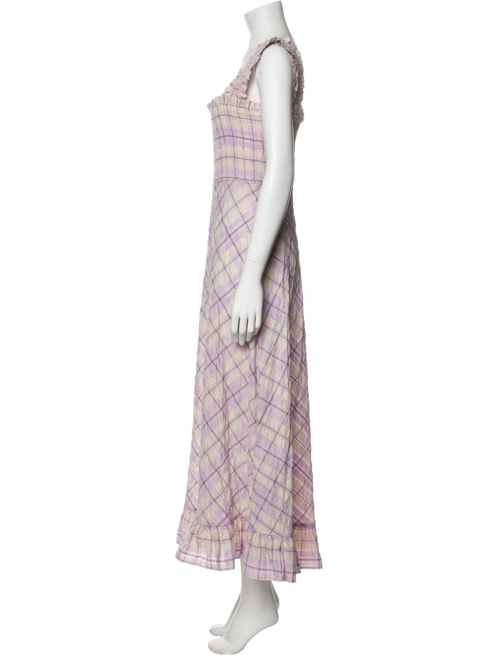 Ganni Plaid Print Long Dress - image 2