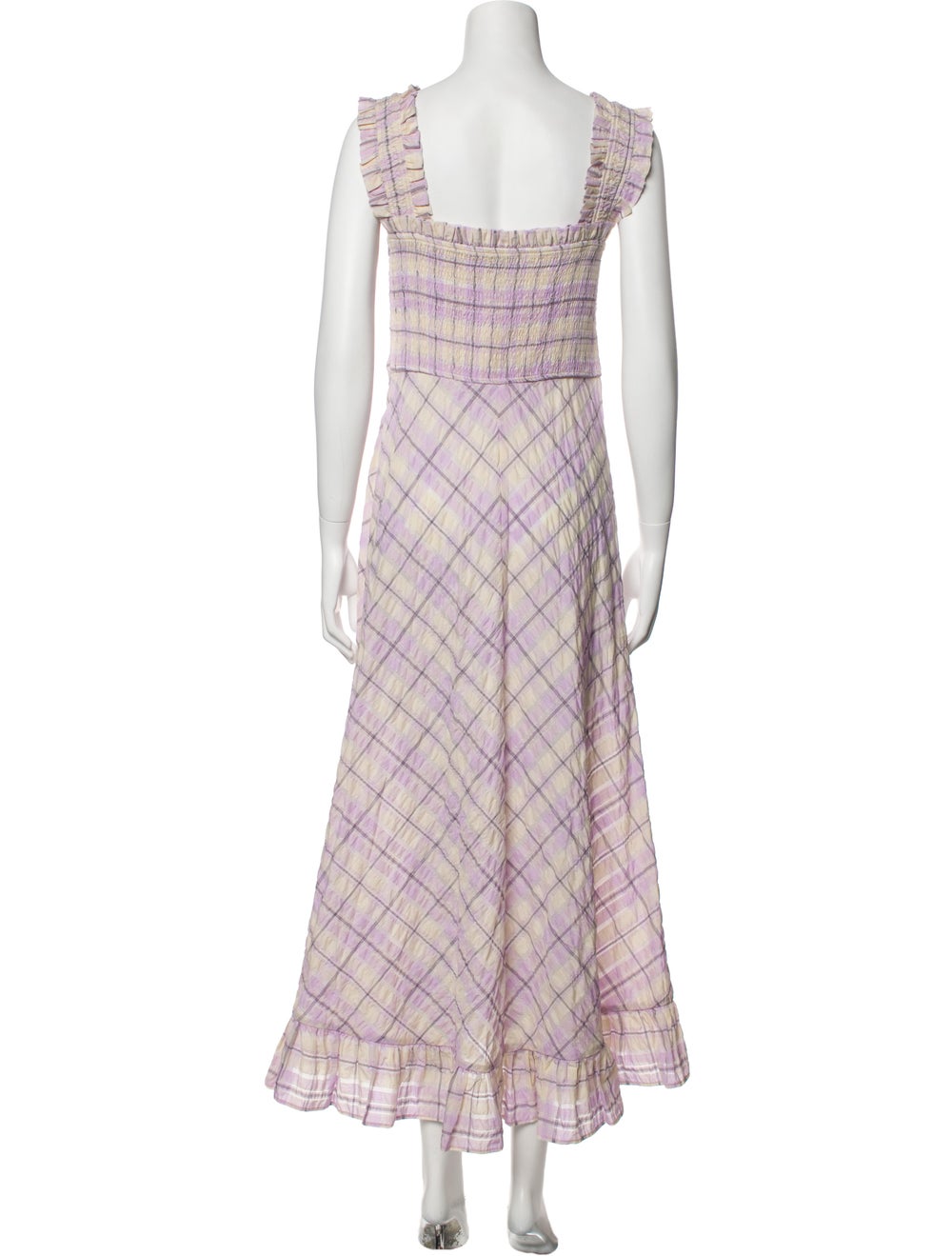 Ganni Plaid Print Long Dress - image 3