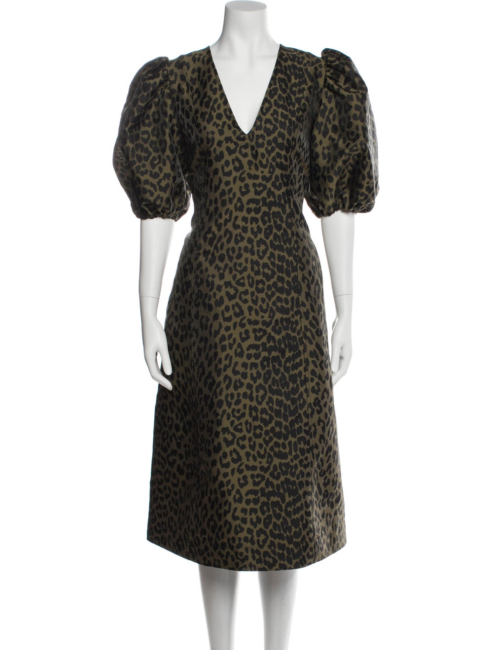Ganni Animal Print Midi Length Dress - image 1