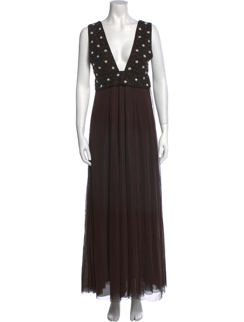 Ganni V-Neck Long Dress - image 1