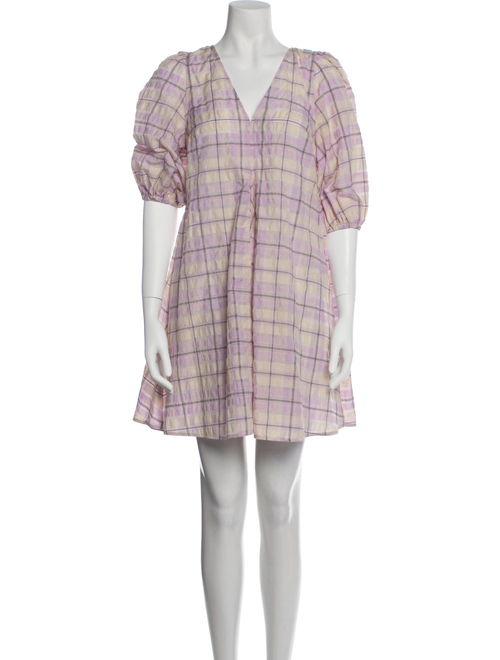 Ganni Plaid Print Mini Dress - image 1