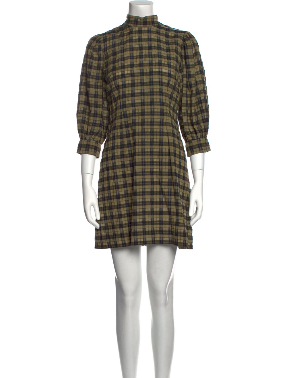 Ganni Plaid Print Mini Dress - image 1
