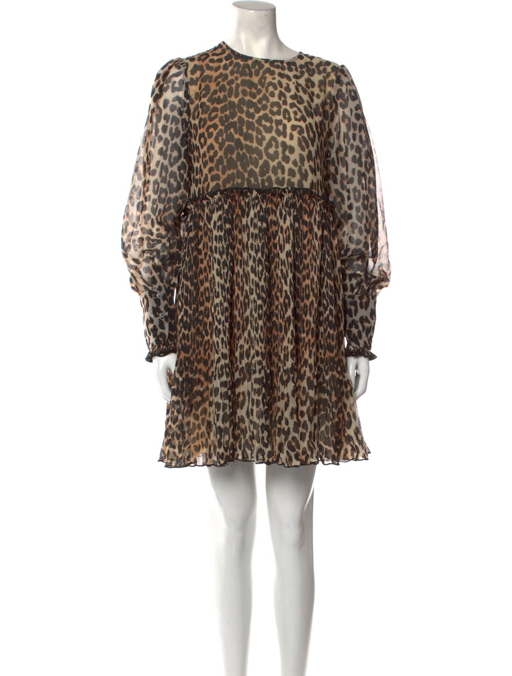 Ganni Animal Print Mini Dress - image 1