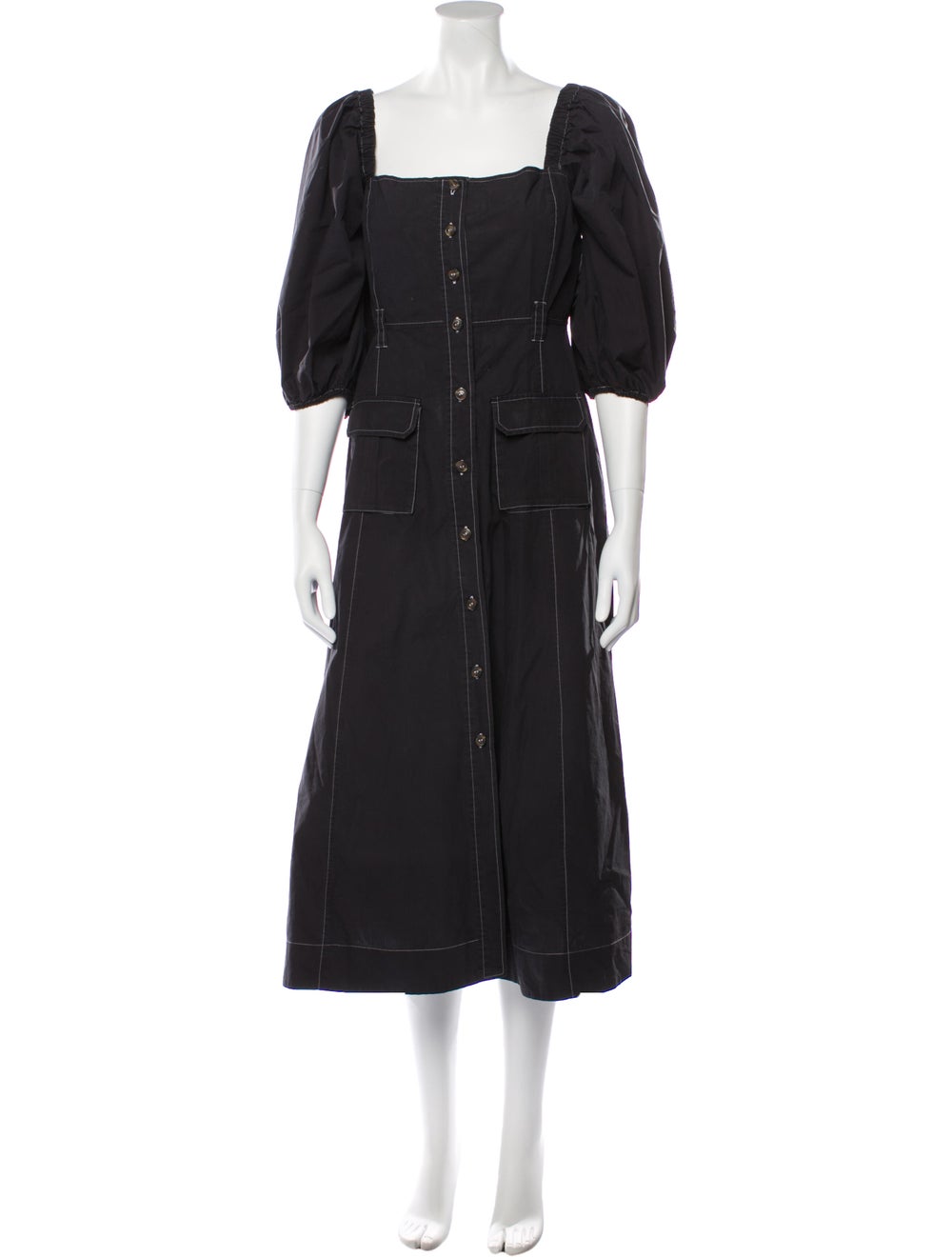 Ganni Square Neckline Long Dress - image 1