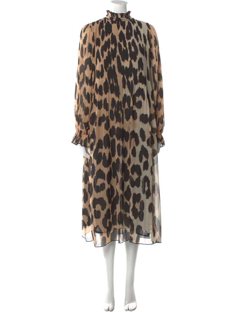 Ganni Animal Print Long Dress - image 1