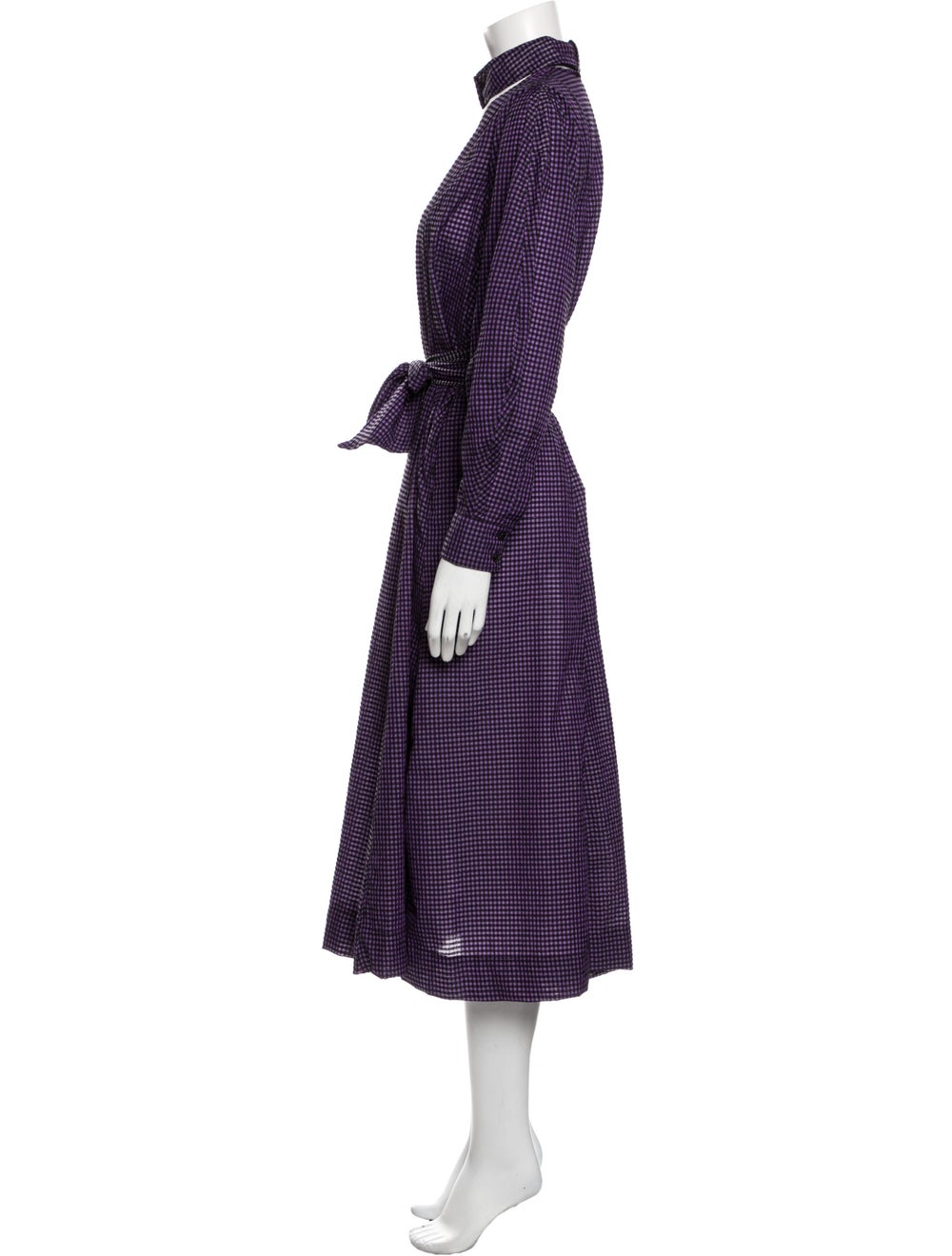 Ganni Plaid Print Long Dress - image 2