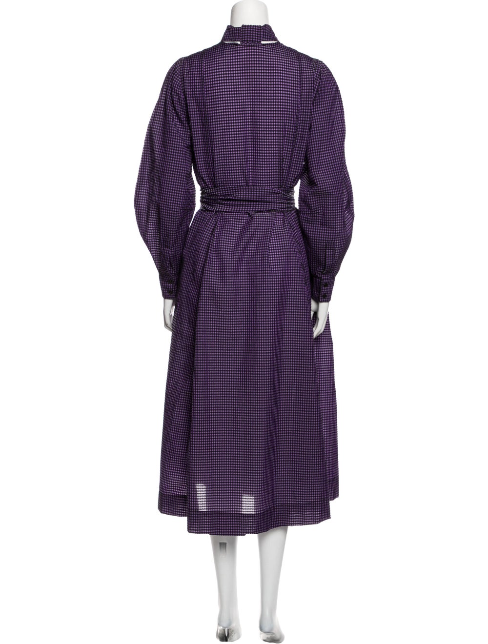 Ganni Plaid Print Long Dress - image 3
