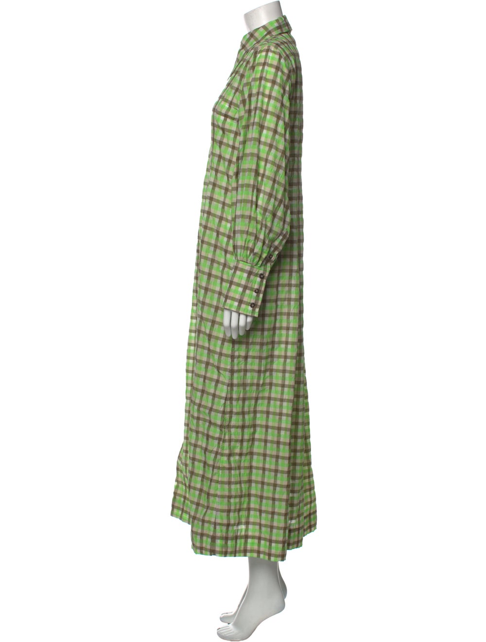 Ganni Plaid Print Long Dress - image 2