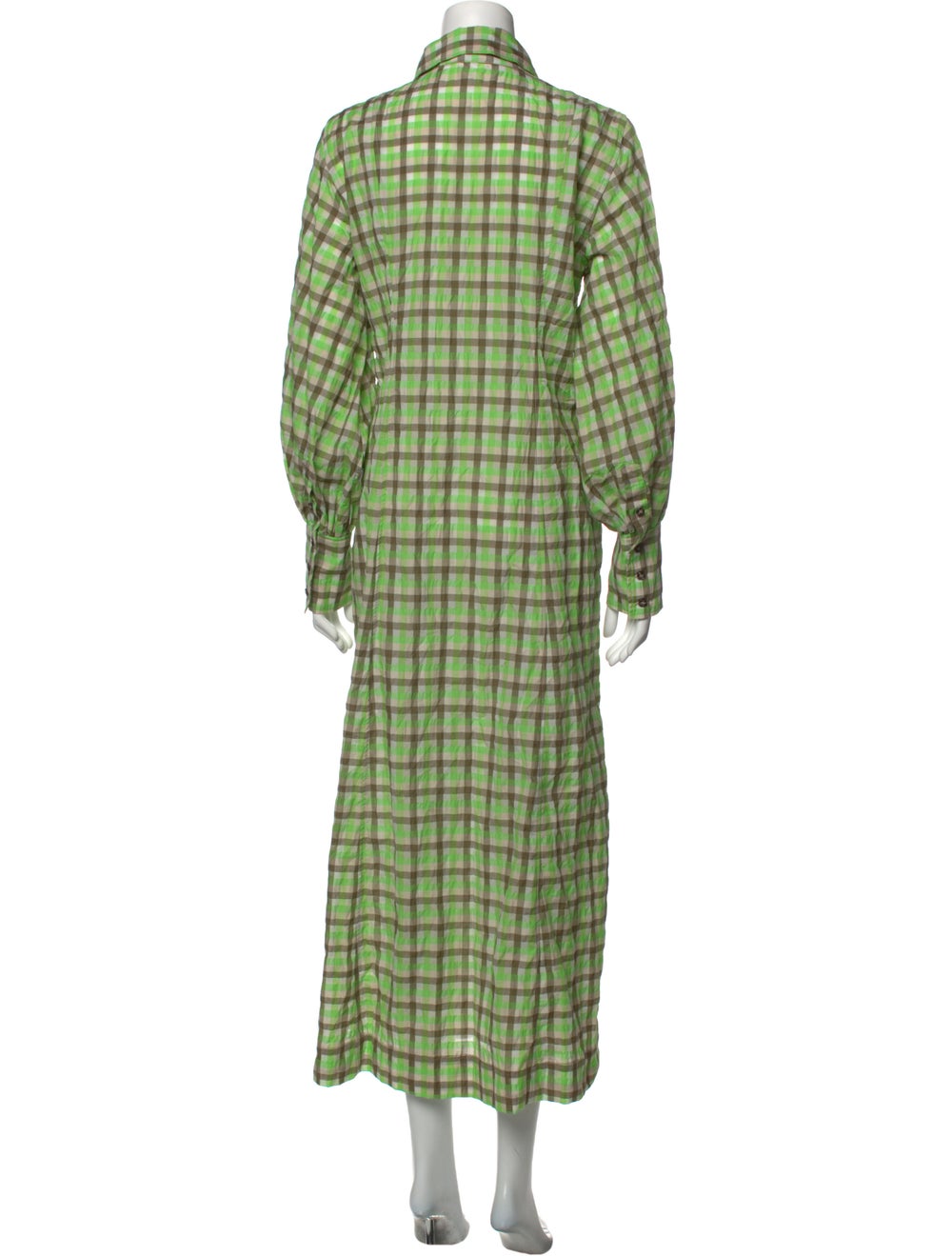 Ganni Plaid Print Long Dress - image 3