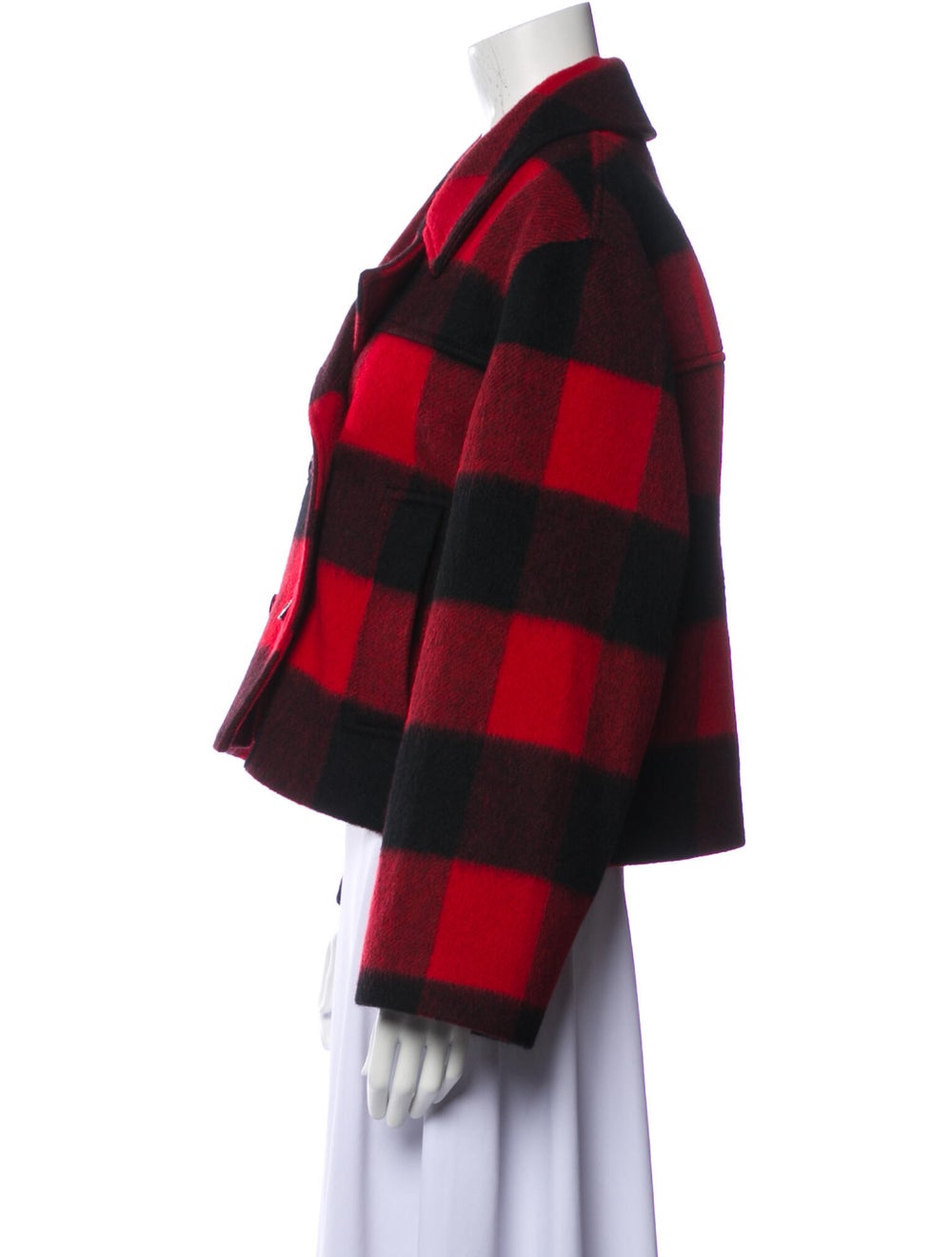 Ganni Plaid Print Peacoat - image 2