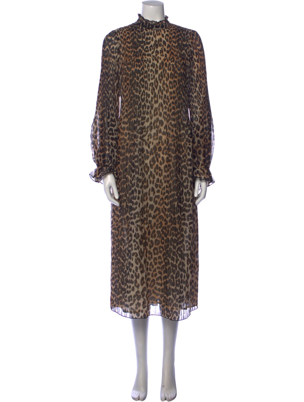 Ganni Animal Print Long Dress - image 1