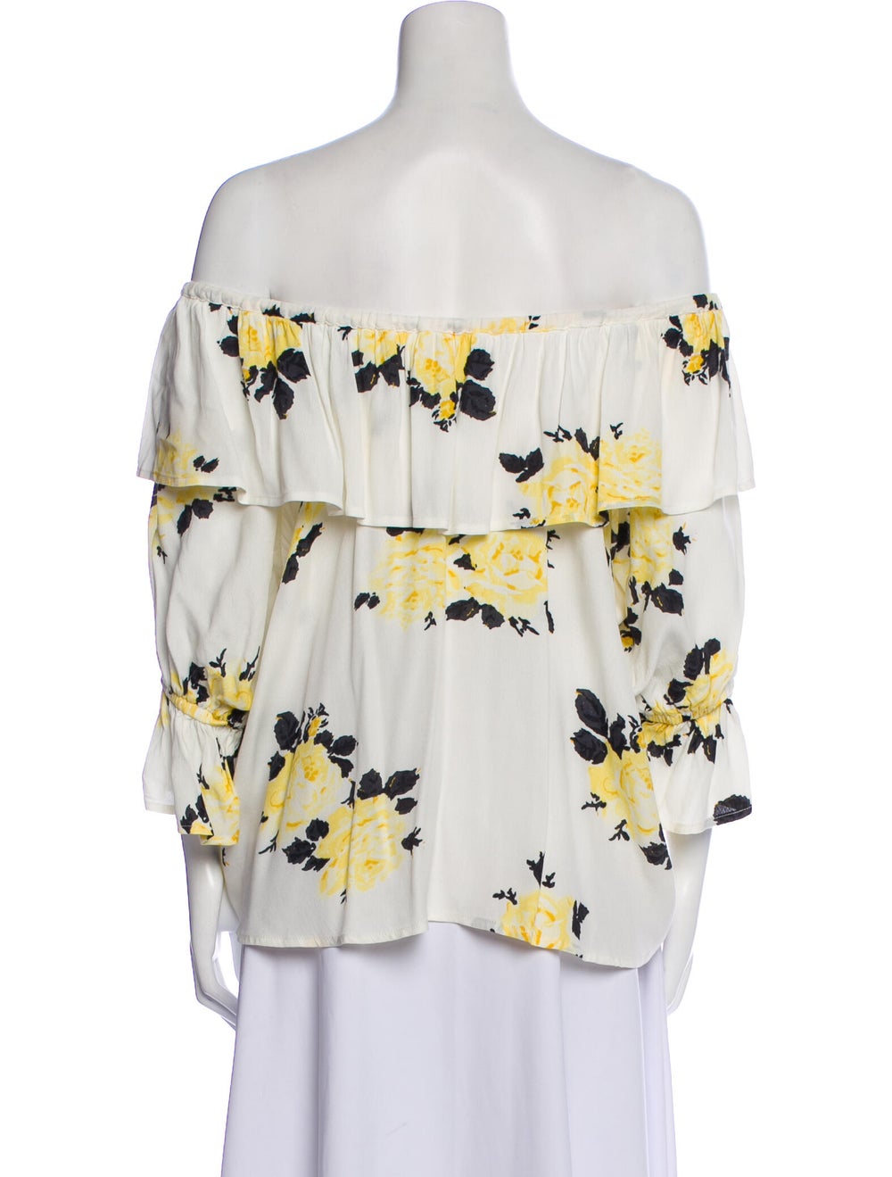 Ganni Floral Print Off-The-Shoulder Blouse - image 3