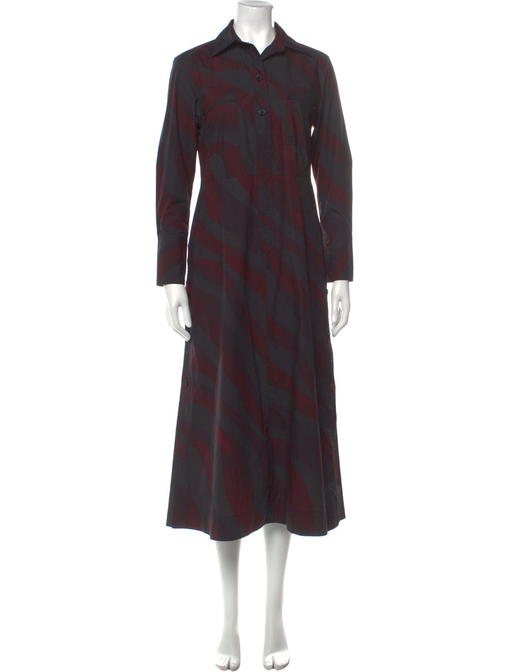 Ganni Plaid Print Long Dress - image 1