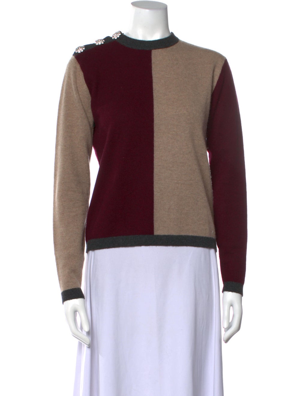 Ganni Cashmere Colorblock Pattern Sweater - image 1