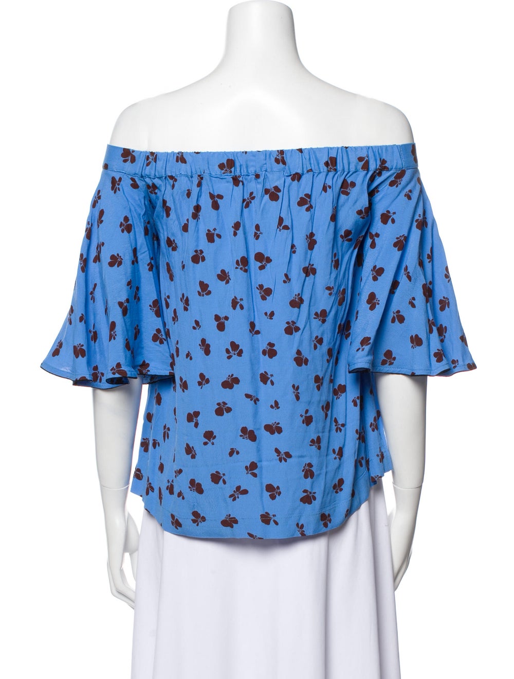 Ganni Printed Off-The-Shoulder Blouse w/ Tags - image 3