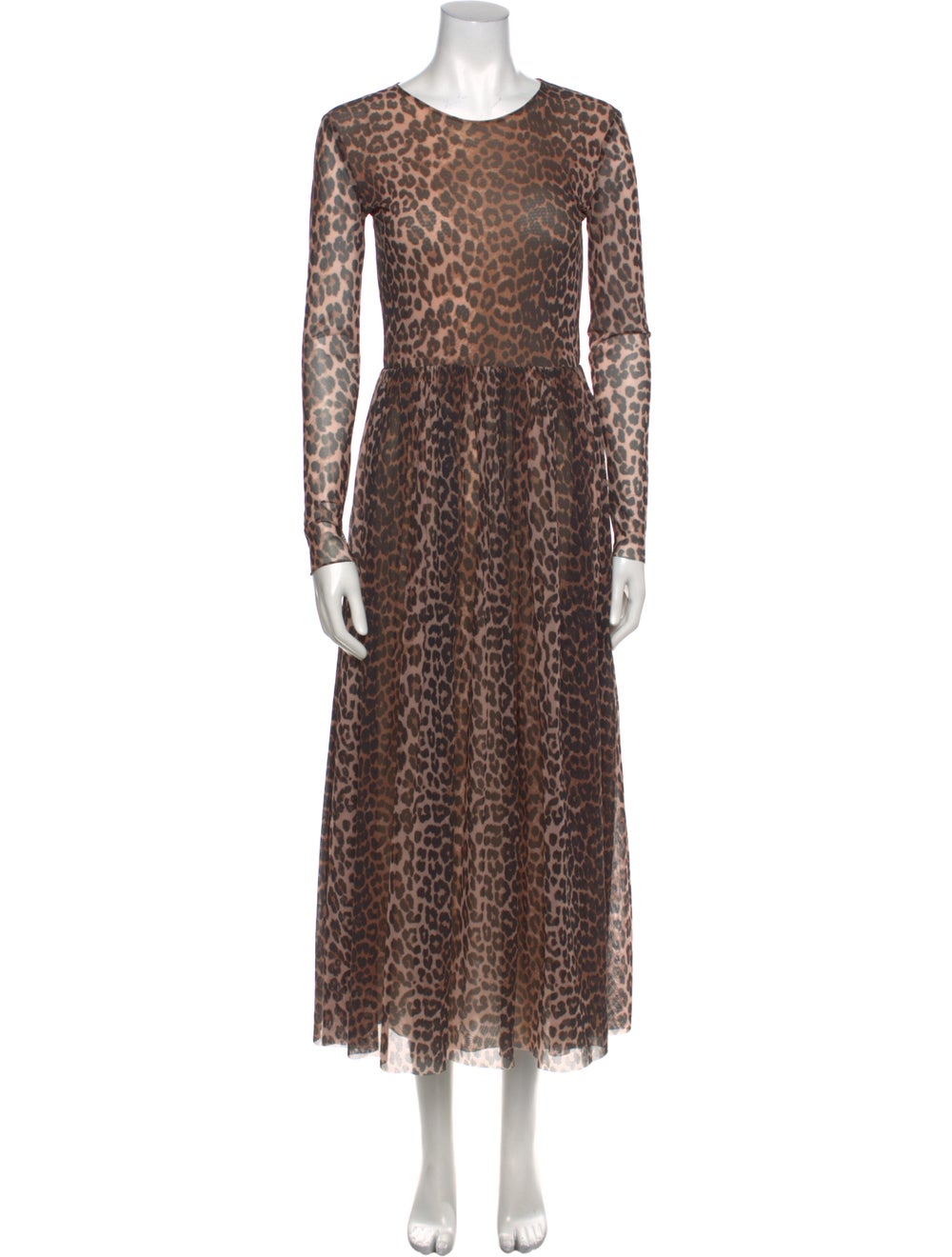 Ganni Animal Print Long Dress - image 1