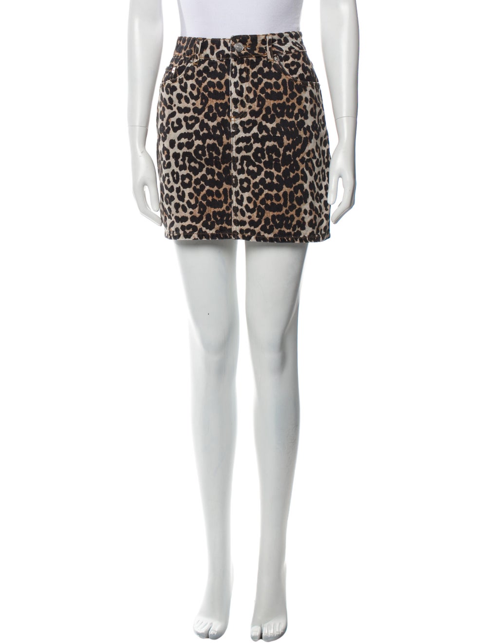 Ganni Animal Print Mini Skirt - image 1