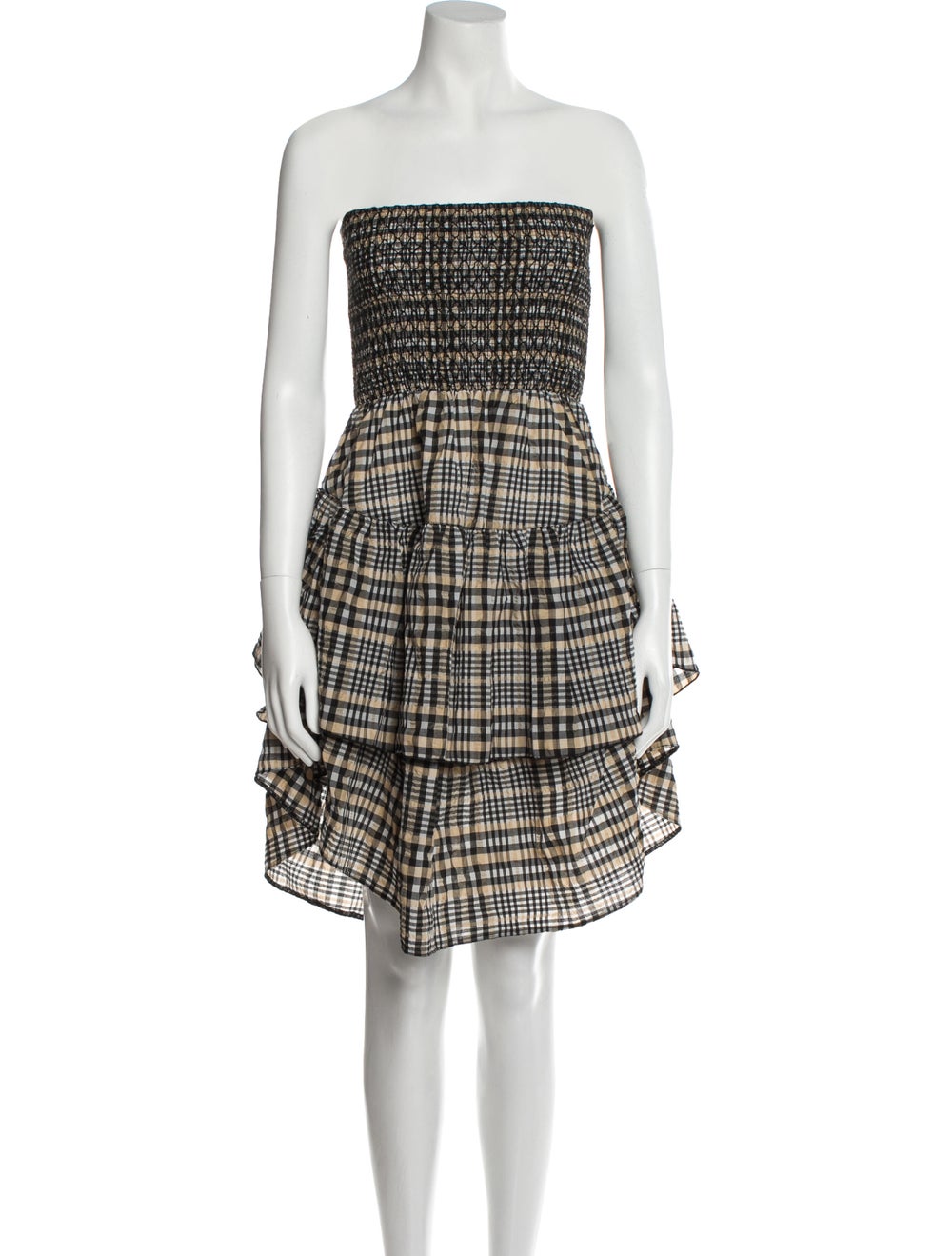 Ganni Plaid Print Mini Dress - image 1