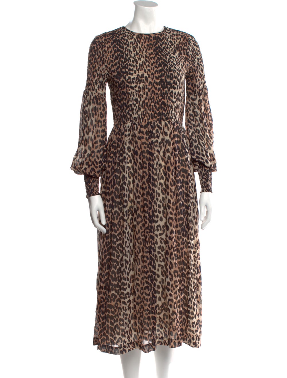 Ganni Animal Print Long Dress - image 1
