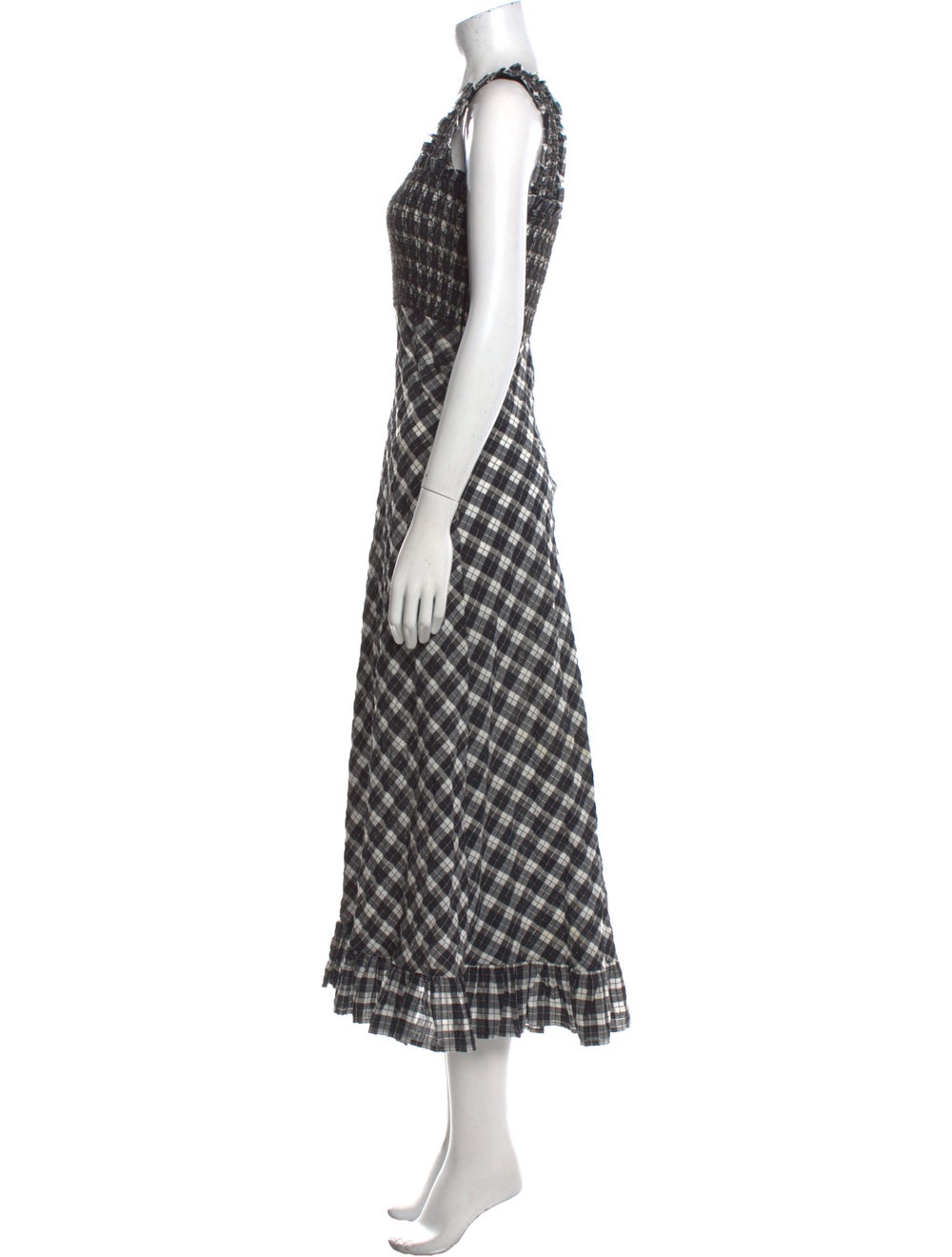 Ganni Plaid Print Long Dress - image 2