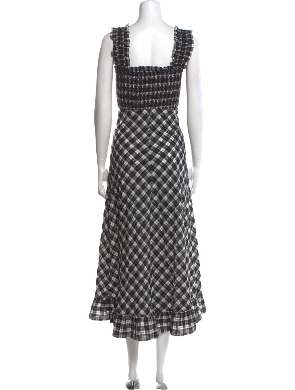 Ganni Plaid Print Long Dress - image 3