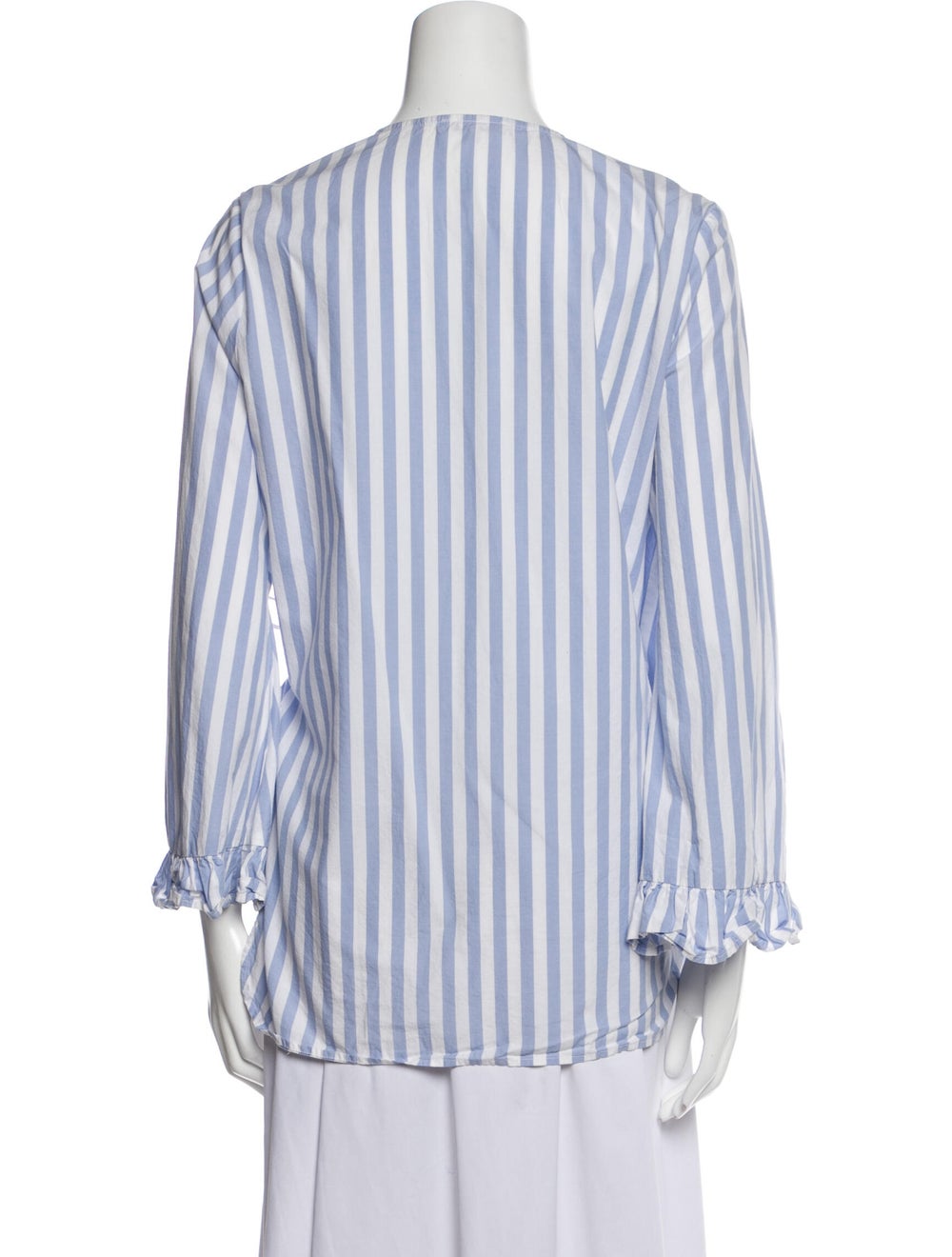 Ganni Striped V-Neck Blouse - image 3