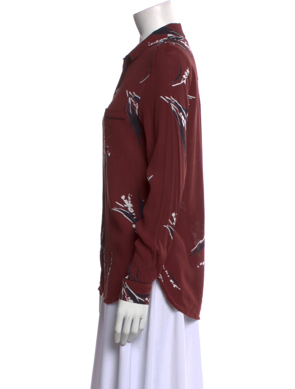 Ganni Printed Long Sleeve Button-Up Top - image 2