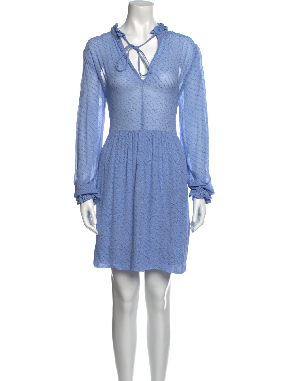 Ganni V-Neck Mini Dress - image 1