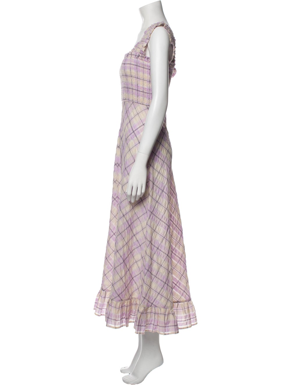 Ganni Plaid Print Long Dress - image 2