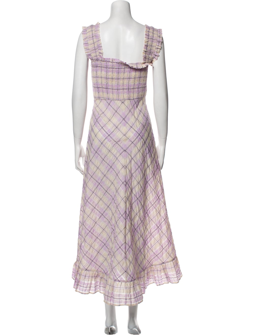 Ganni Plaid Print Long Dress - image 3