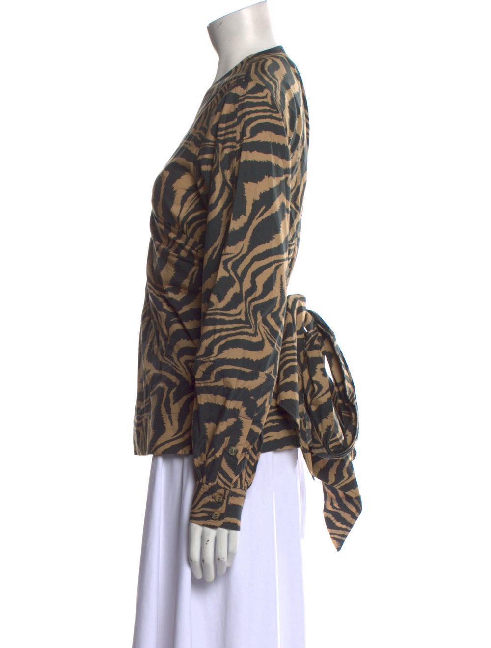 Ganni Printed V-Neck Blouse - image 2