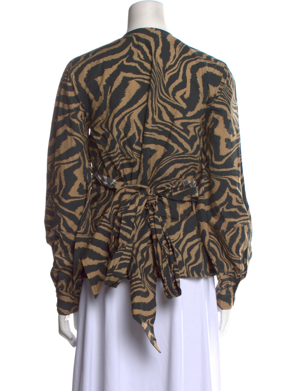 Ganni Printed V-Neck Blouse - image 3