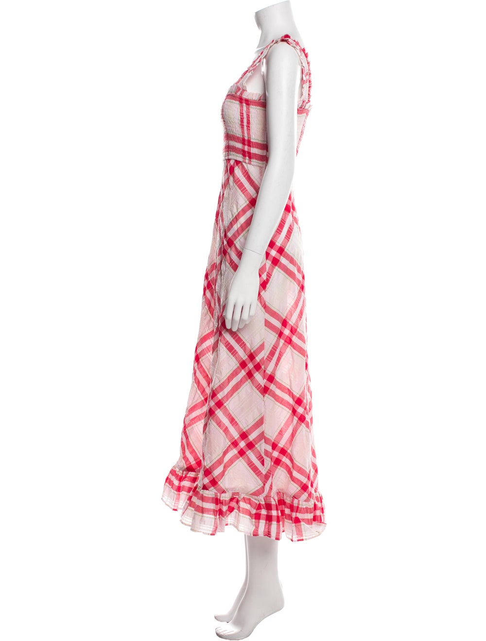 Ganni Plaid Print Long Dress - image 2