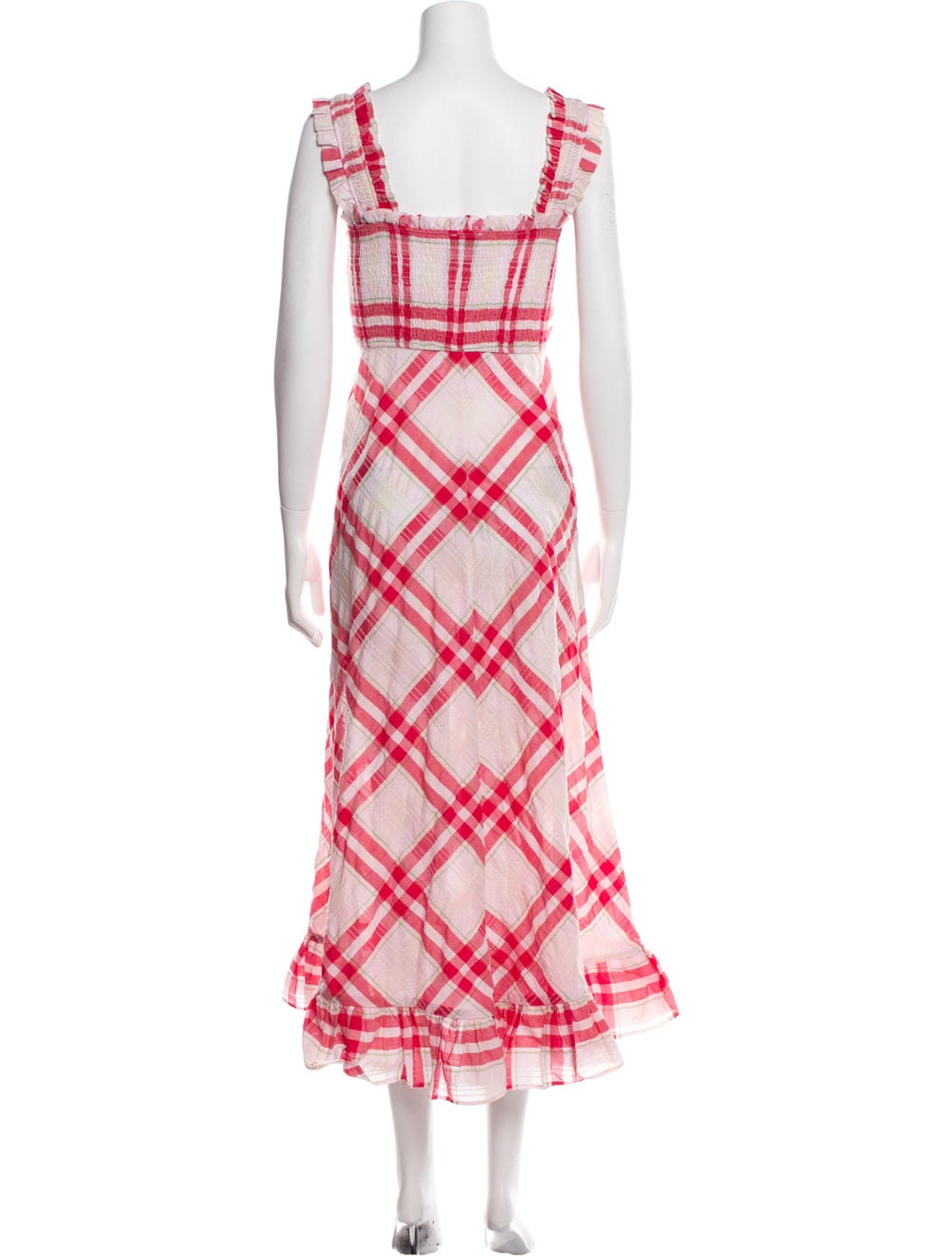 Ganni Plaid Print Long Dress - image 3