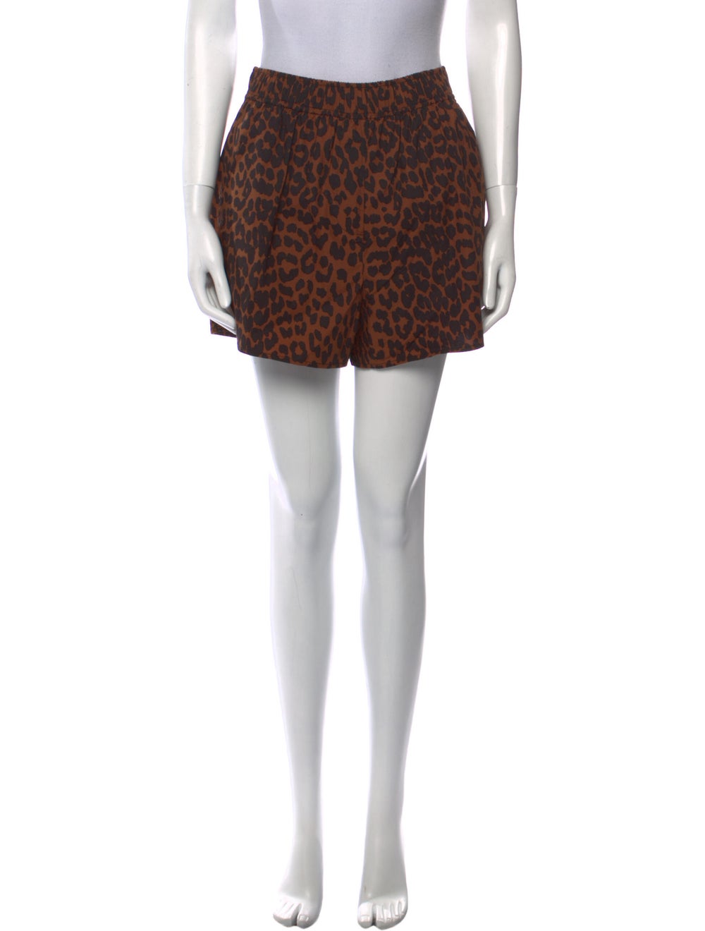 Ganni Animal Print Mini Shorts - image 1