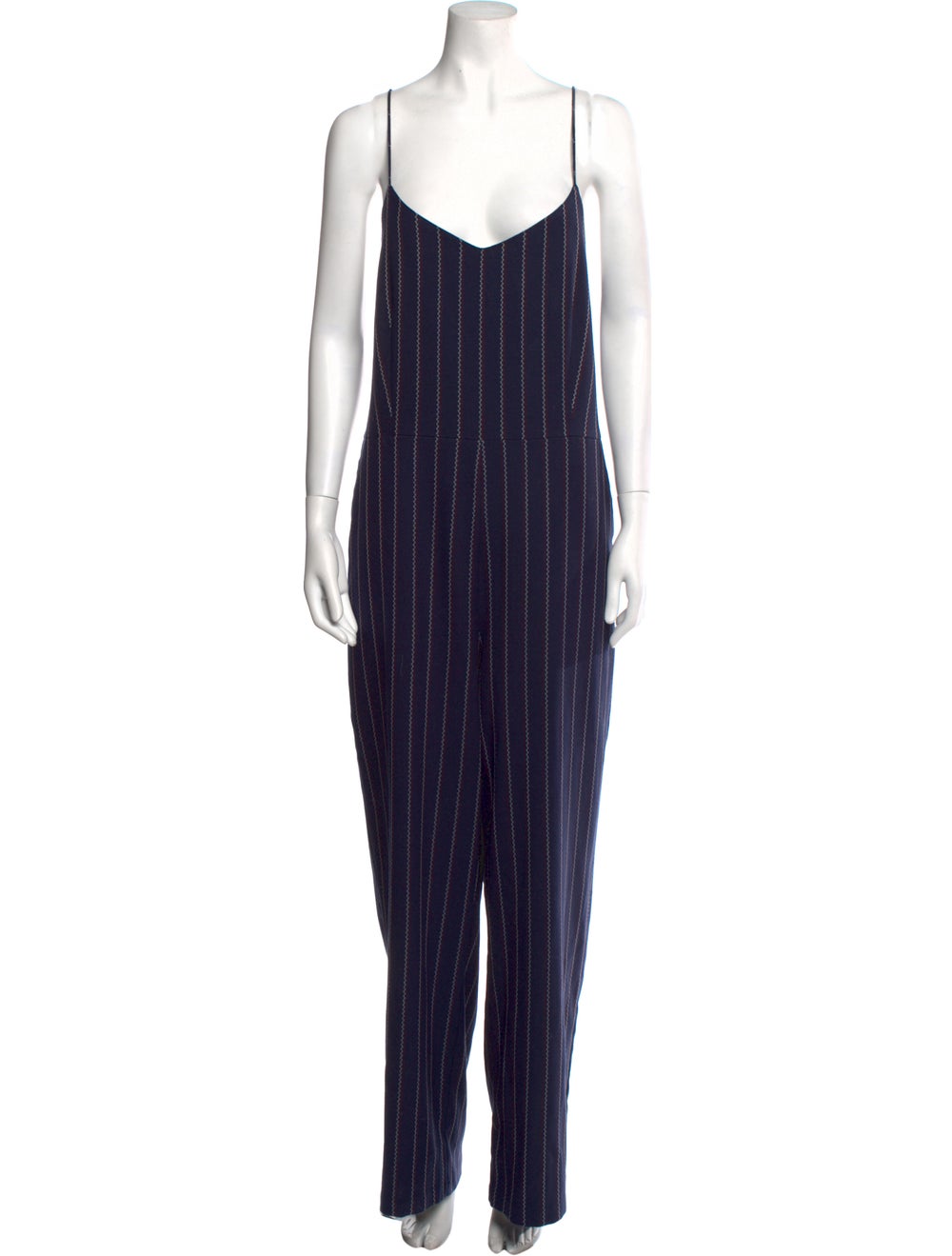 Ganni Striped V-Neck Jumpsuit - image 1