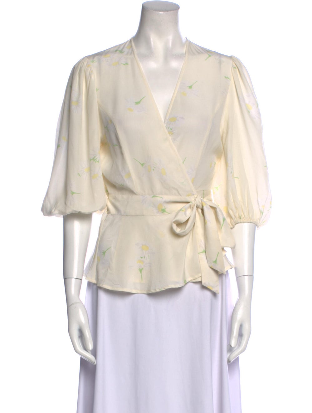 Ganni Silk V-Neck Blouse - image 1