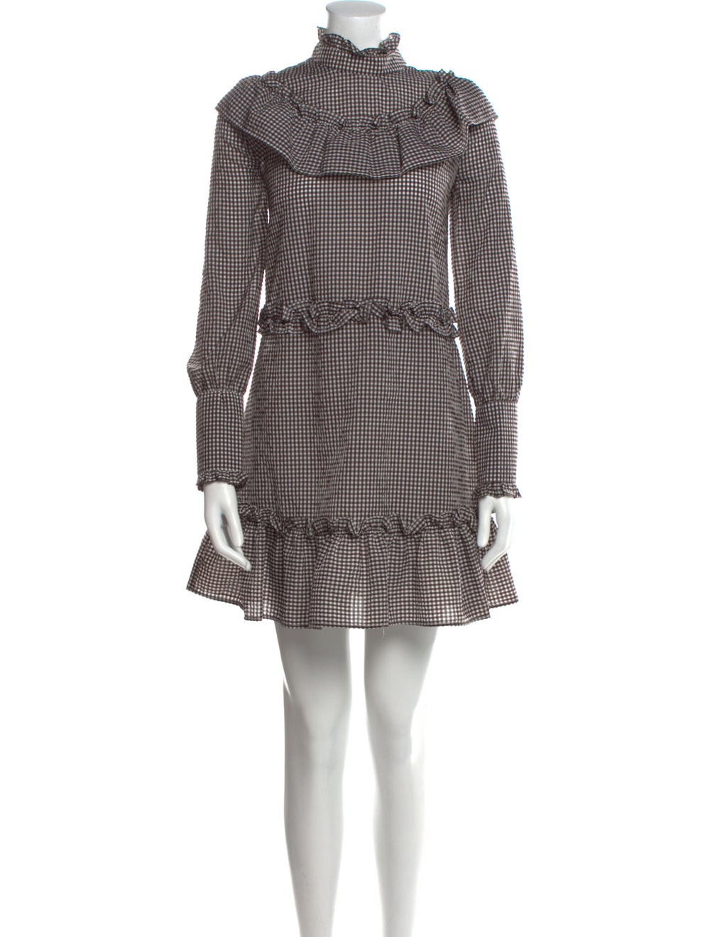 Ganni Plaid Print Mini Dress - image 1