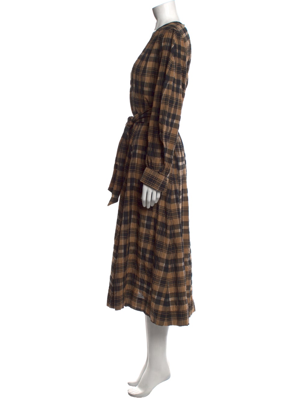 Ganni Plaid Print Long Dress - image 2