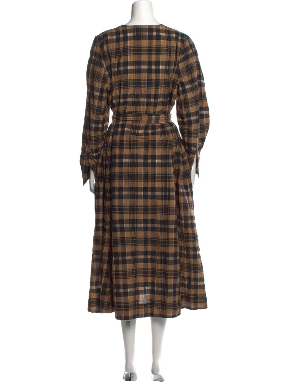 Ganni Plaid Print Long Dress - image 3
