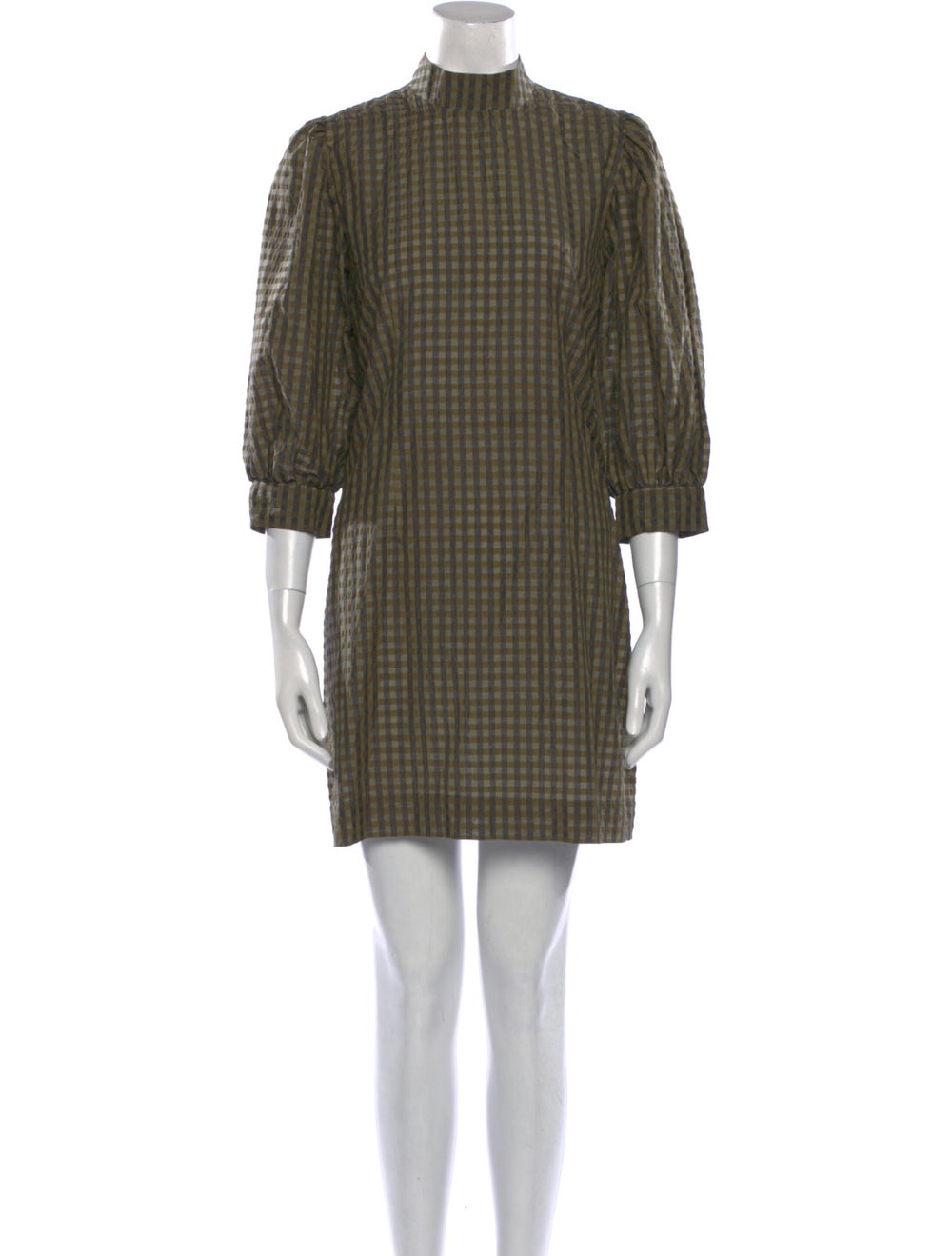 Ganni Plaid Print Mini Dress - image 1