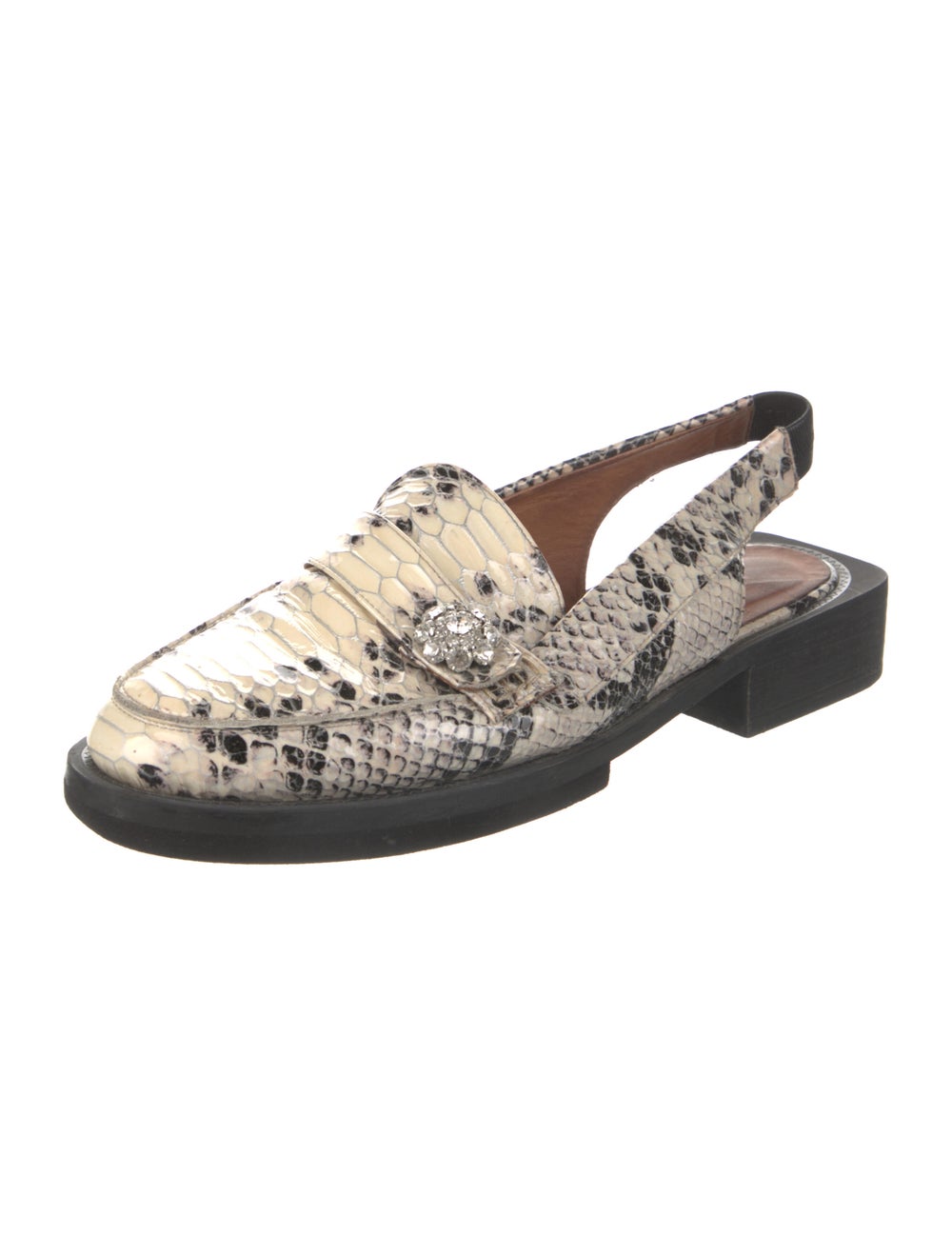 Ganni Leather Animal Print Slingback Flats - image 2