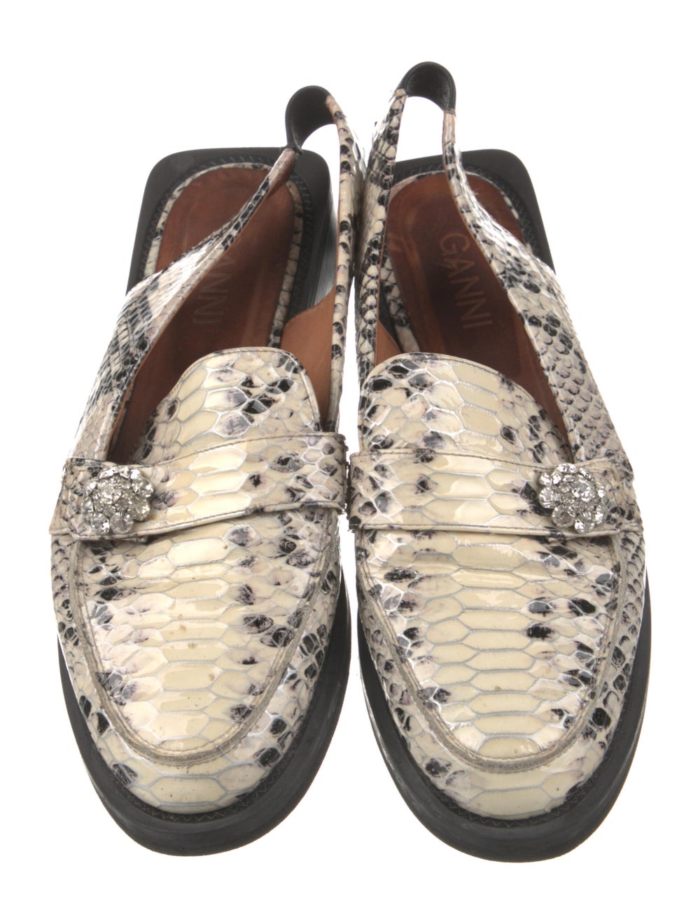 Ganni Leather Animal Print Slingback Flats - image 3