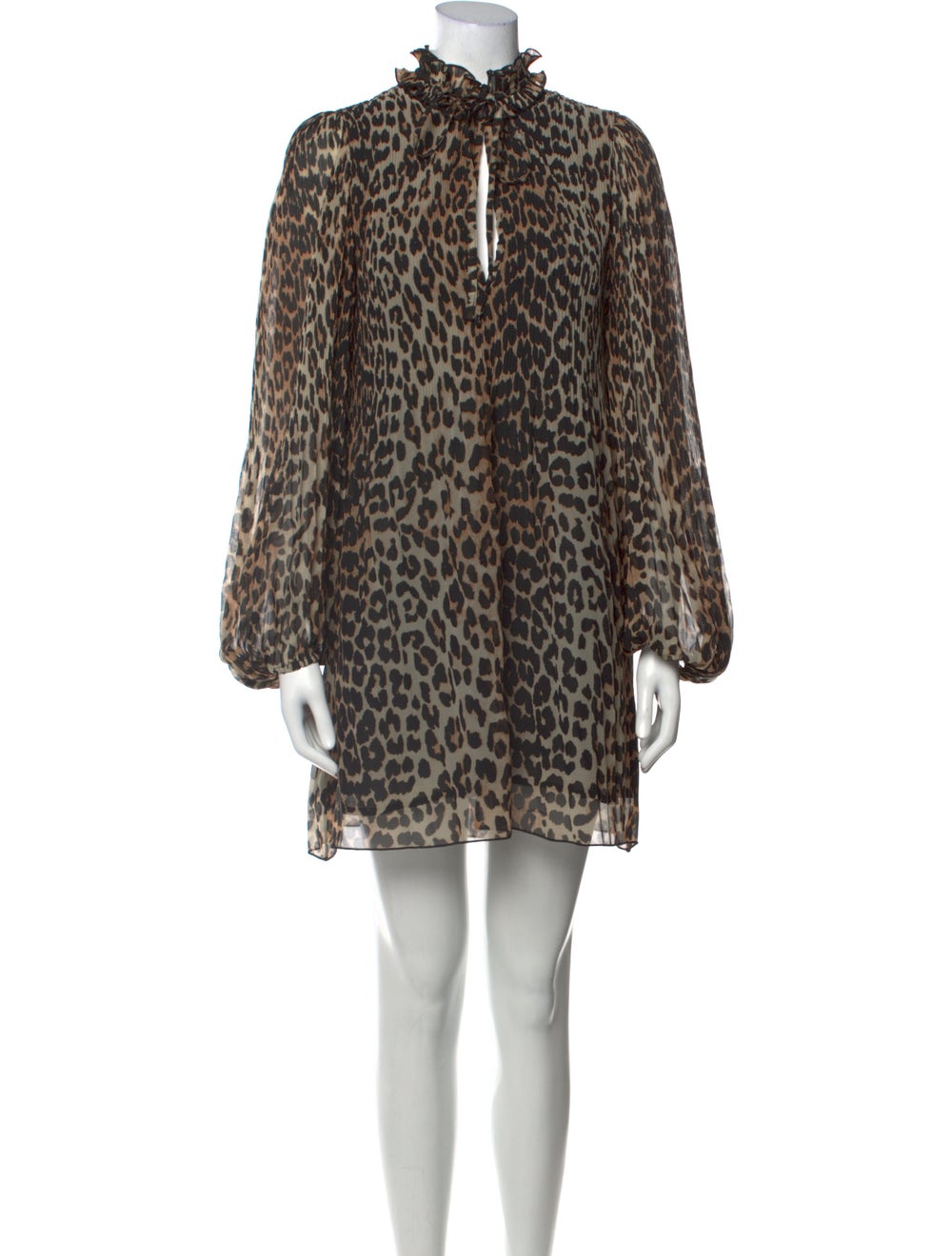 Ganni Animal Print Mini Dress - image 1
